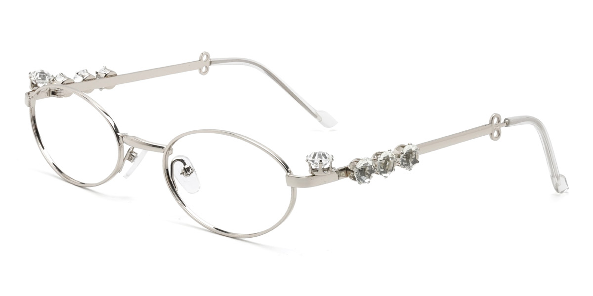 Silver Aliana Glasses - Oval Glasses