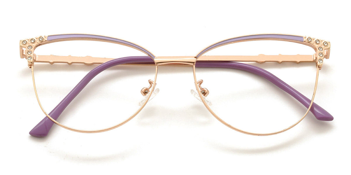 Gold Purple Marissa Glasses - Cat Eye Glasses