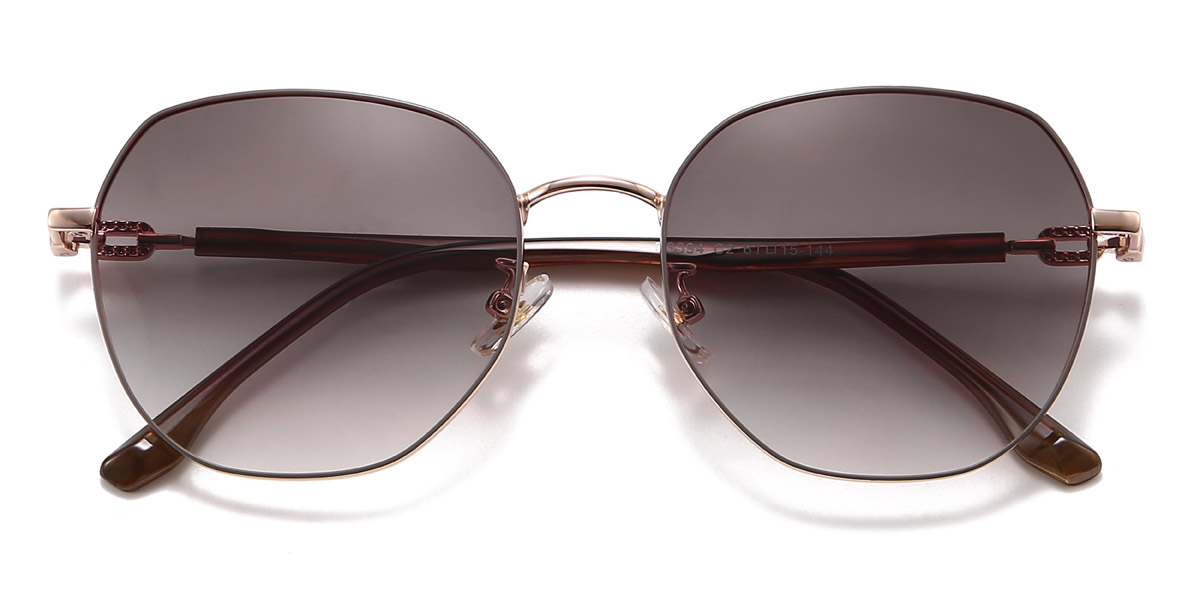 Gold Brown Kenrick - Oval Sunglasses