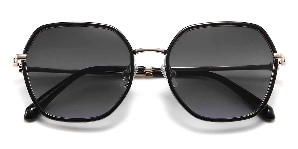 Negro Gris Brok Gafas - Square Sunglasses