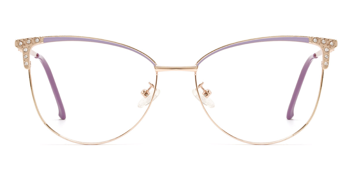 Gold Purple Marissa Glasses - Cat Eye Glasses