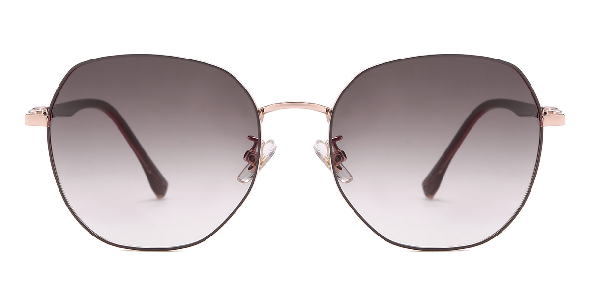 Gold Brown Kenrick - Oval Sunglasses