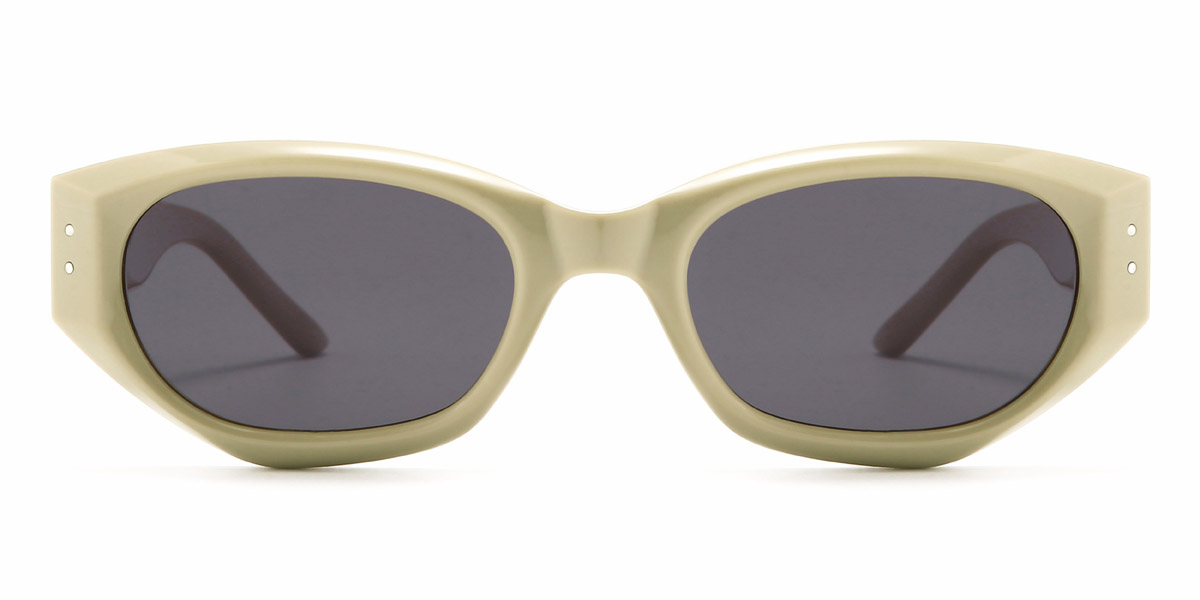 Cream Green Gray Ryley - Oval Sunglasses