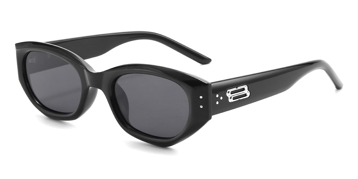 Fekete szürke Ryley - Oval Sunglasses