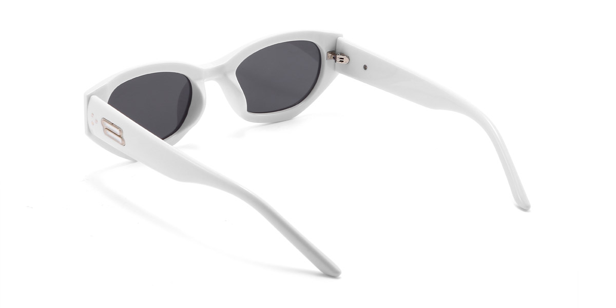 White Grey Ryley - Oval Sunglasses