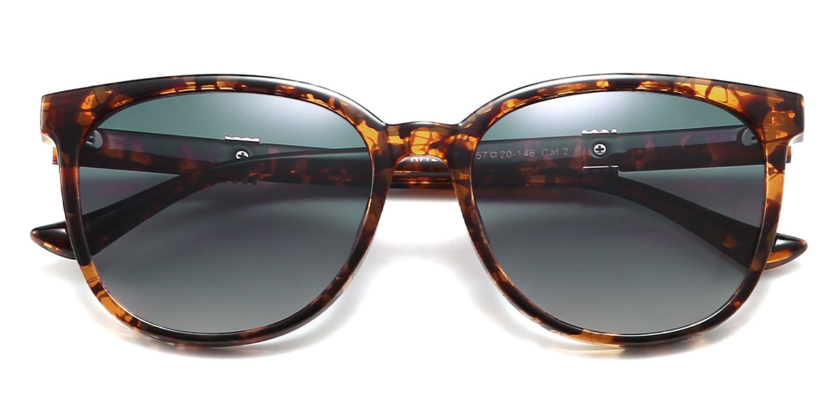 Tortoiseshell Gradual Grey Hermann - Square Sunglasses