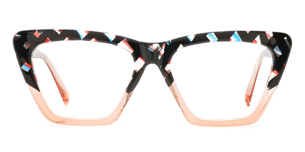 Black Tortoiseshell Orange Amiya - Cat Eye Glasses