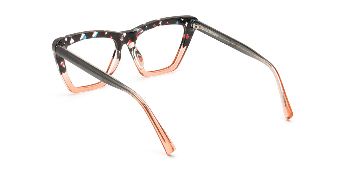 Black Tortoiseshell Orange Amiya - Cat Eye Glasses