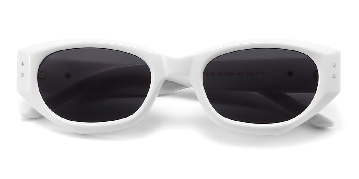 White Grey Ryley - Oval Sunglasses