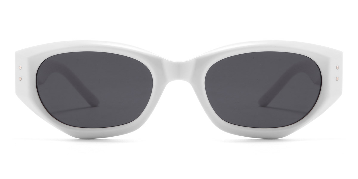 White Grey Ryley - Oval Sunglasses