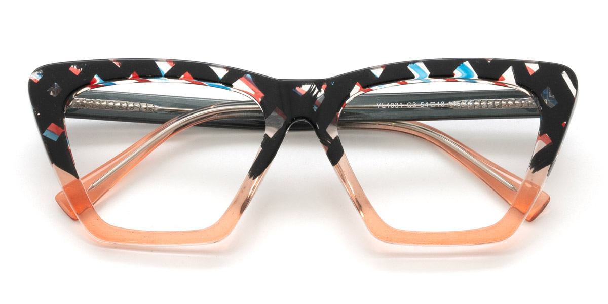 Black Tortoiseshell Orange Amiya - Cat Eye Glasses