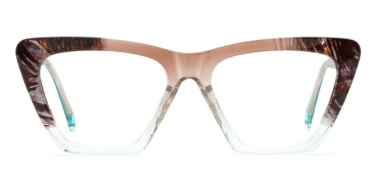 Marrón claro azul Amiya - Cat Eye Glasses