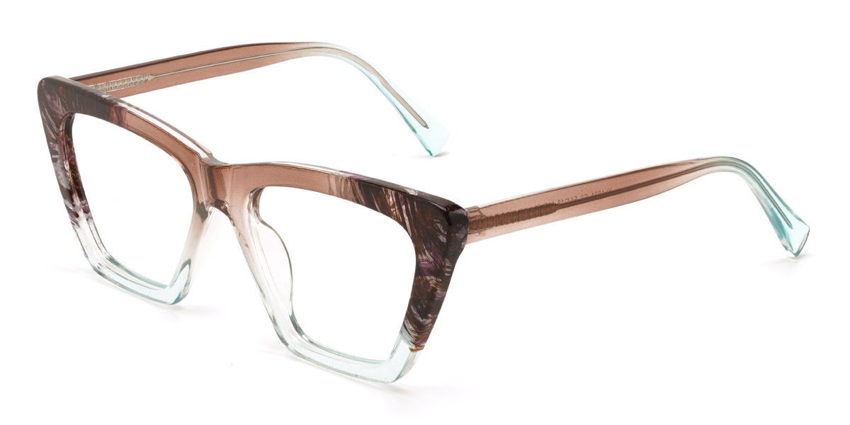 Marrón claro azul Amiya - Cat Eye Glasses