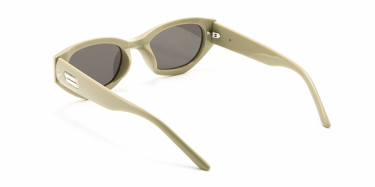 Cream Green Gray Ryley - Oval Sunglasses