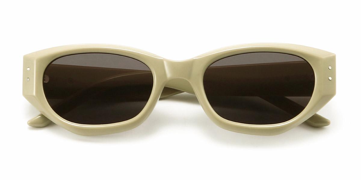 Cream Green Gray Ryley - Oval Sunglasses