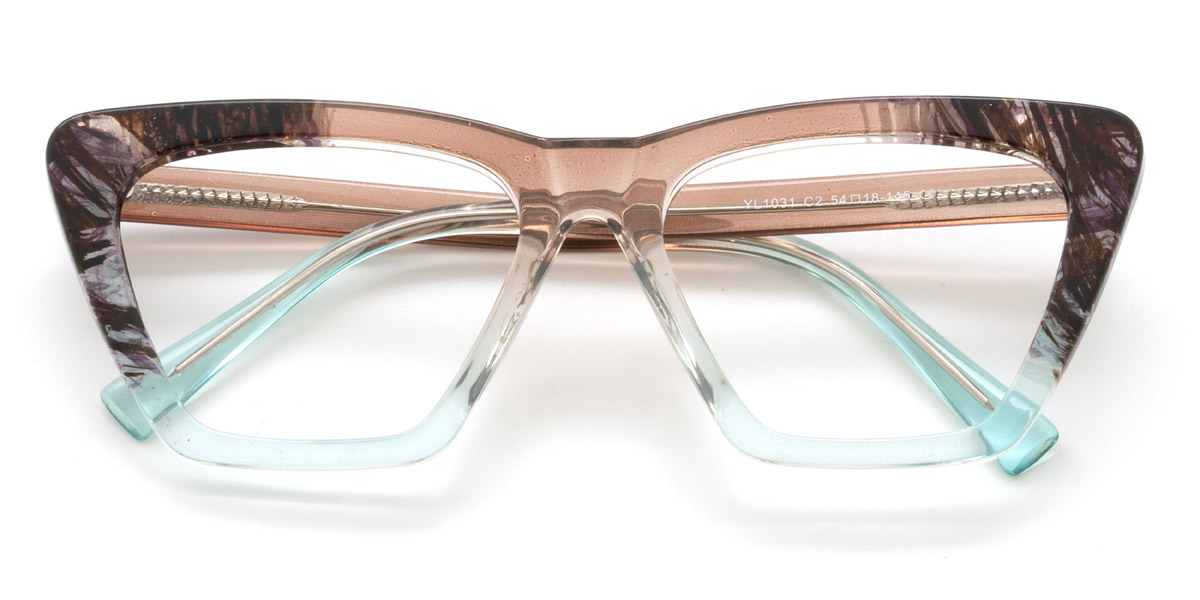 Marrón claro azul Amiya - Cat Eye Glasses