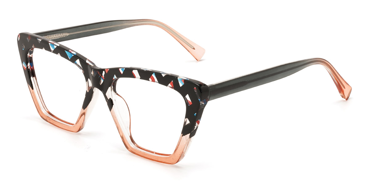 Black Tortoiseshell Orange Amiya - Cat Eye Glasses