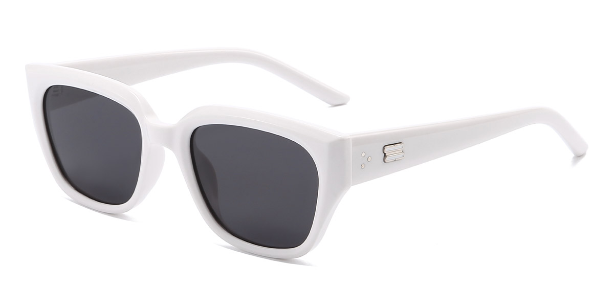 White Grey Wilfried - Rectangle Sunglasses