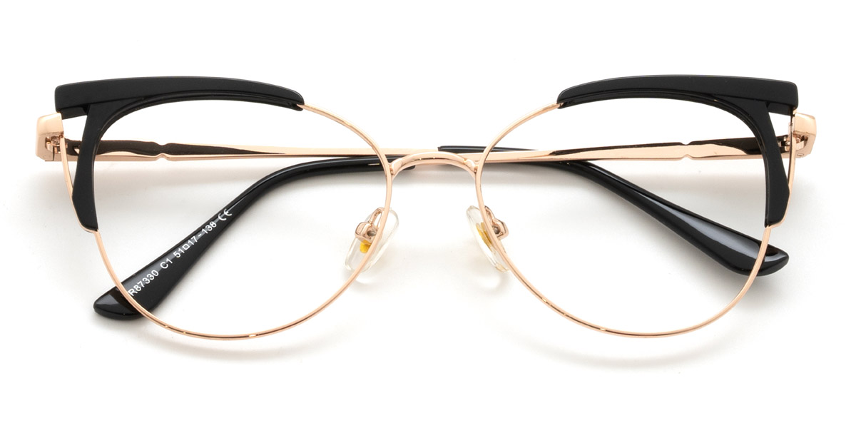 Gold Black Julieta Glasses - Cat Eye Glasses