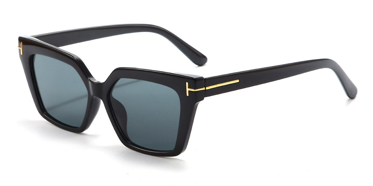 Black Grey Kenley - Rectangle Sunglasses