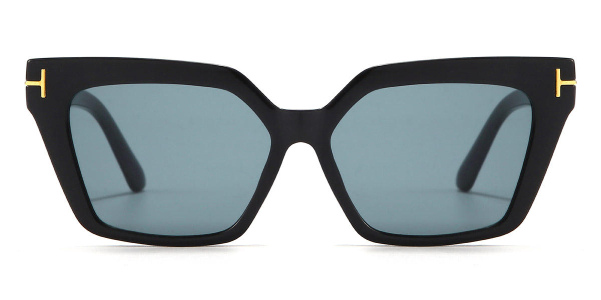 Black Grey Kenley - Rectangle Sunglasses