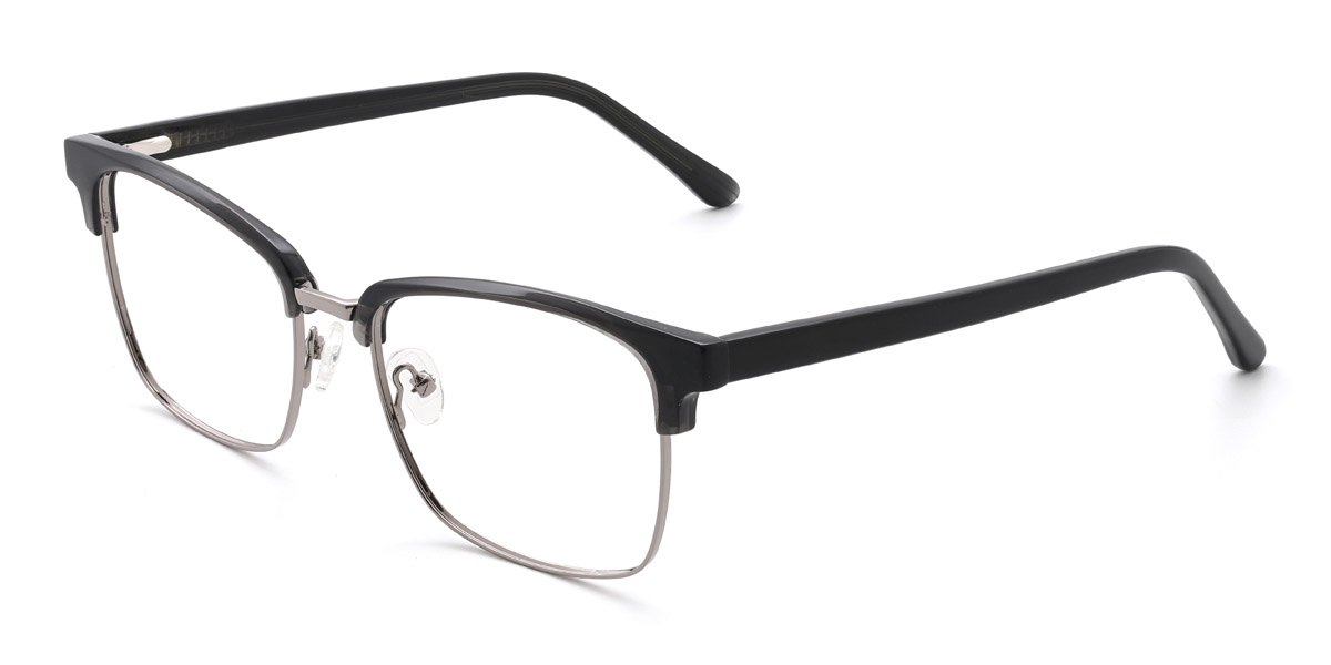 Noir Argent Lavar - Rectangle Glasses