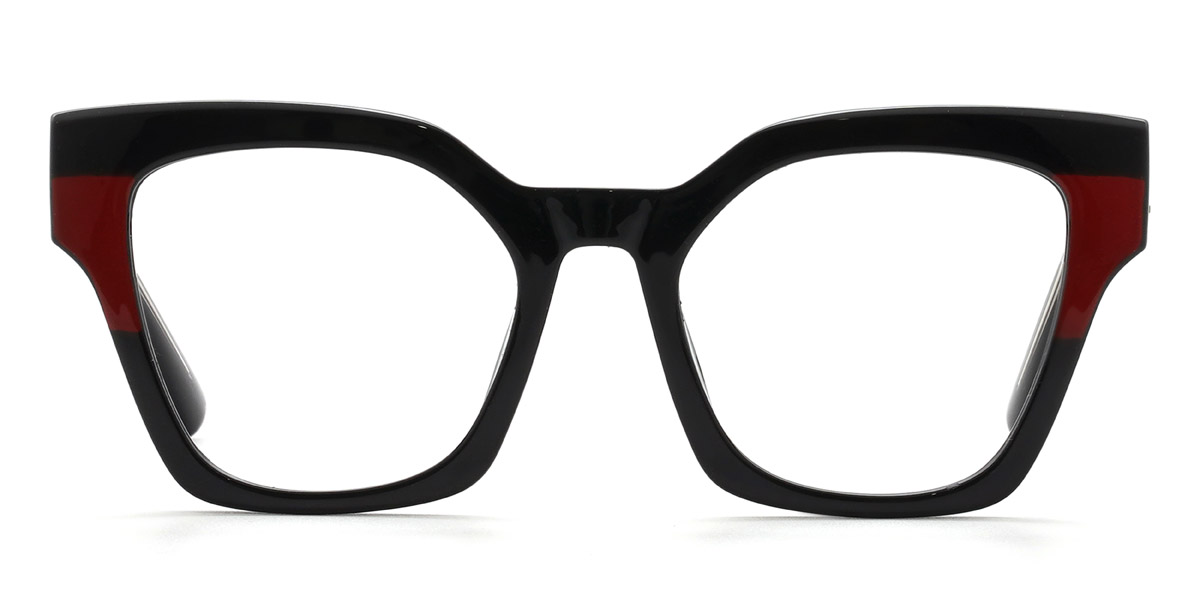 Black Red Johanna - Square Glasses