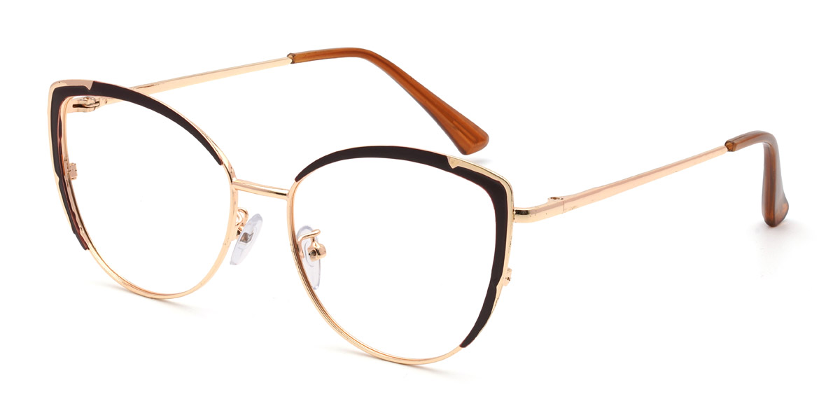 Gold Brown Karly - Cat Eye Glasses