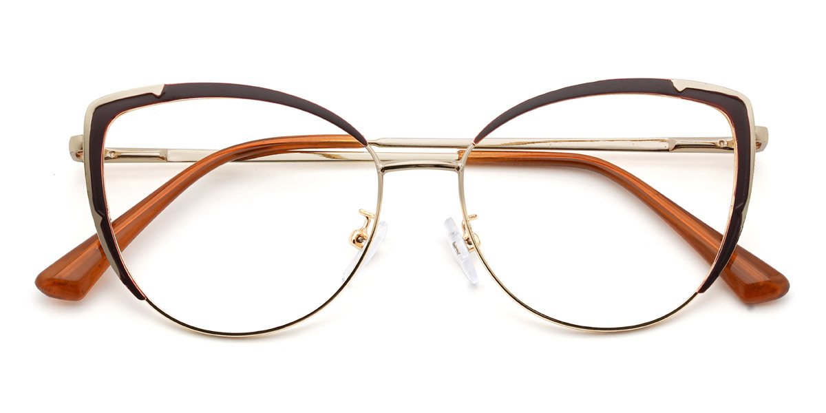 Gold Brown Karly - Cat Eye Glasses