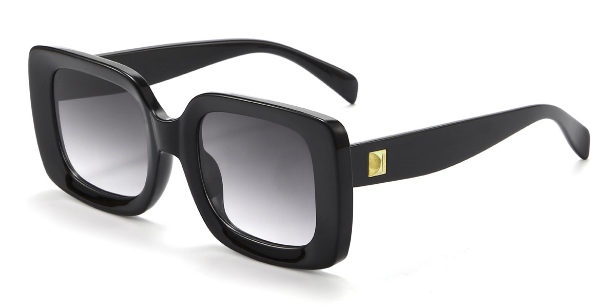 Noir Gris Triston Lunettes - Rectangle Sunglasses