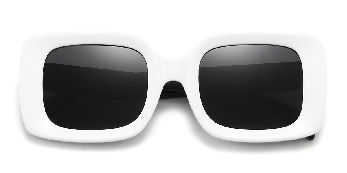 White Grey Triston - Rectangle Sunglasses