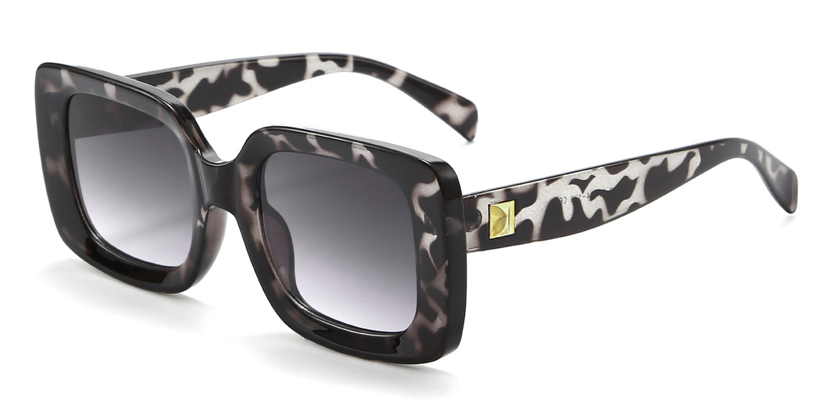 Black Tortoiseshell Grey Triston - Rectangle Sunglasses