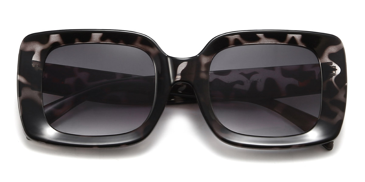 Black Tortoiseshell Grey Triston - Rectangle Sunglasses