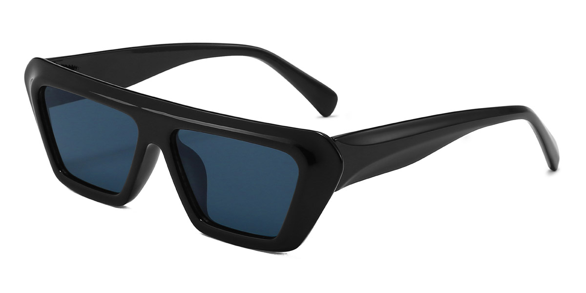 Black Grey Emmeline - Rectangle Sunglasses