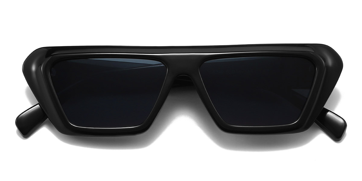 Black Grey Emmeline - Rectangle Sunglasses