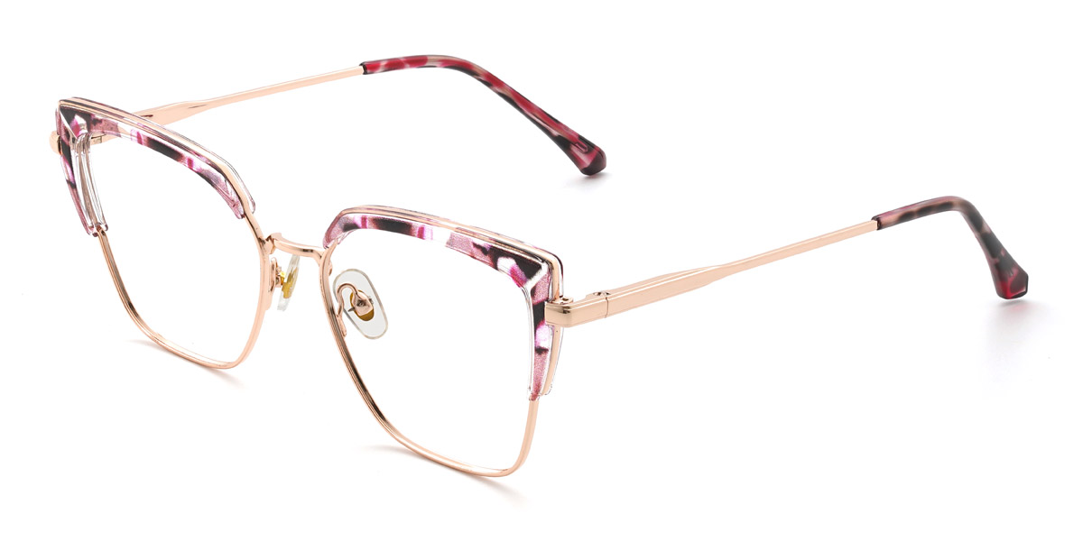 Pink Tortoiseshell Kailani - Rectangle Glasses