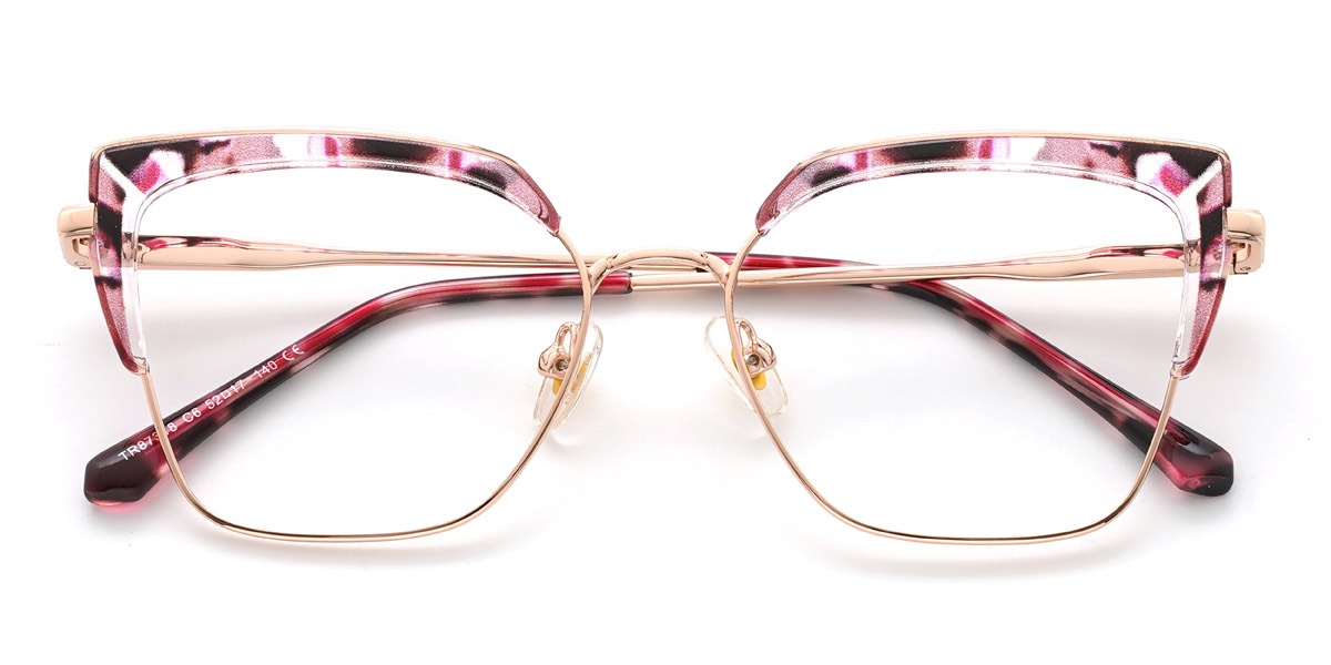 Pink Tortoiseshell Kailani - Rectangle Glasses