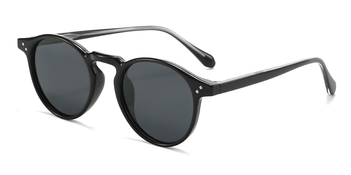 Black Grey Emelia - Oval Sunglasses