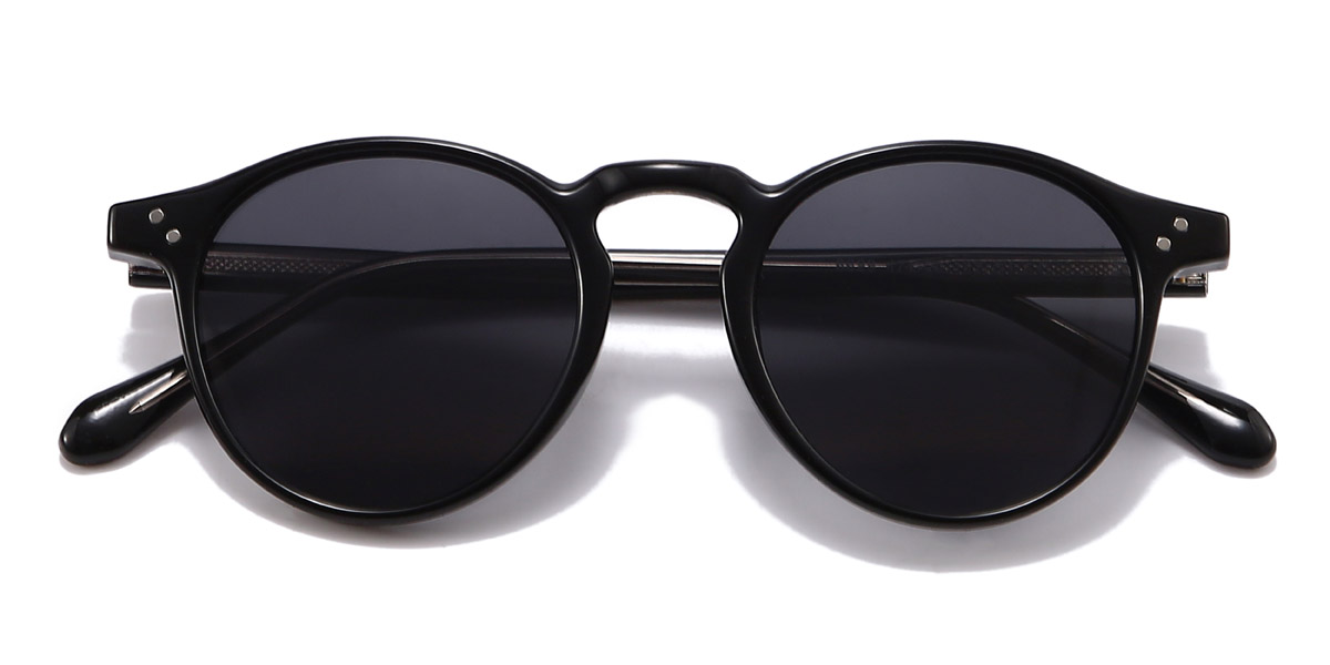 Black Grey Emelia - Oval Sunglasses