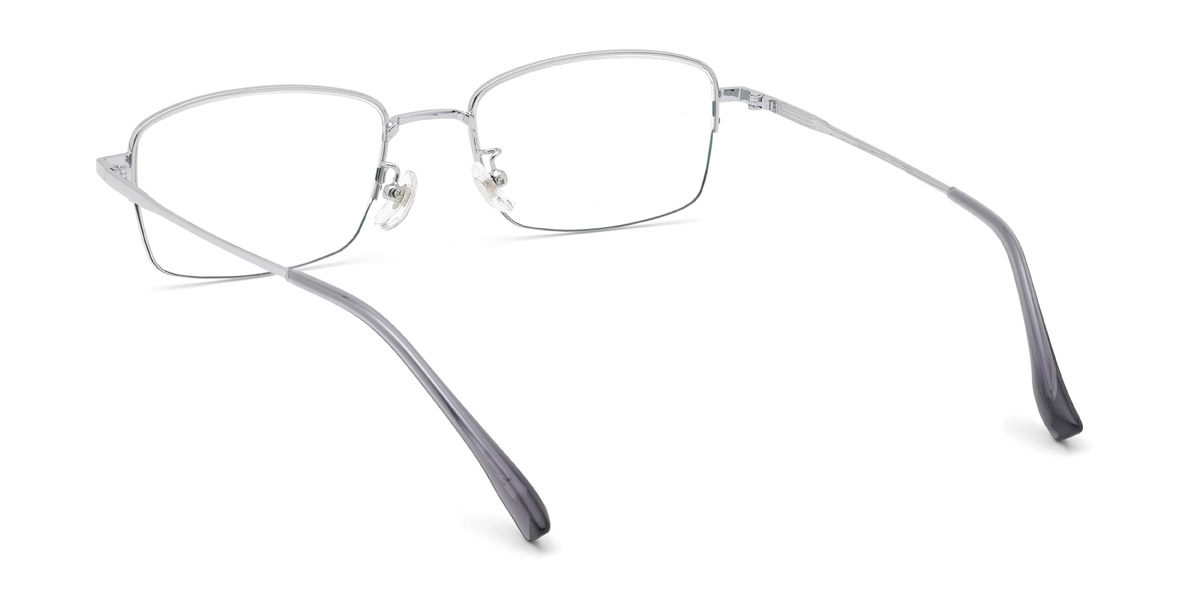 Black Silver Conrad - Rectangle Glasses