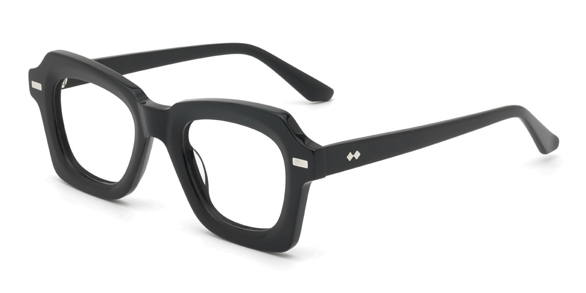 Black Amelie - Rectangle Glasses