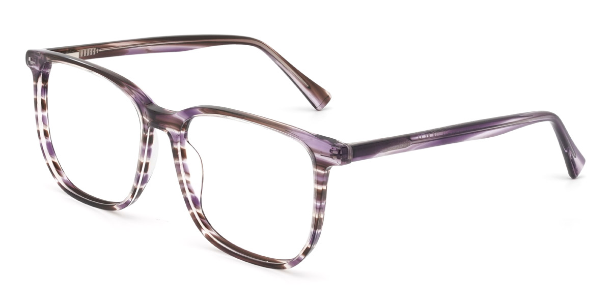 Purple Stripe Jaliyah - Square Glasses