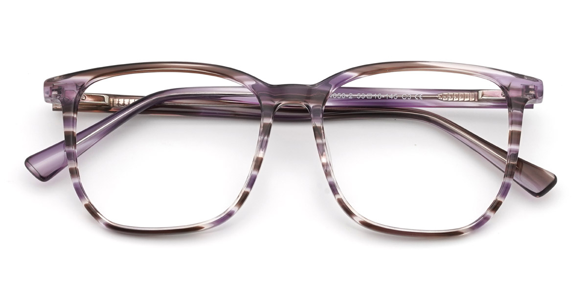 Purple Stripe Jaliyah - Square Glasses