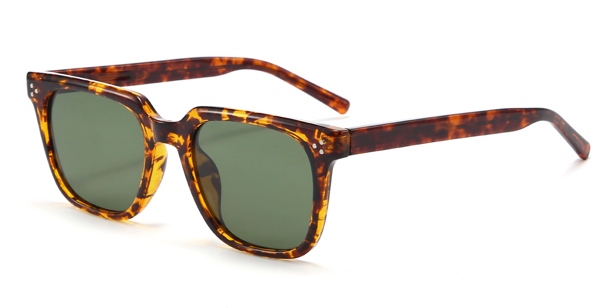 Tortoiseshell Dark Green Erika - Rectangle Sunglasses