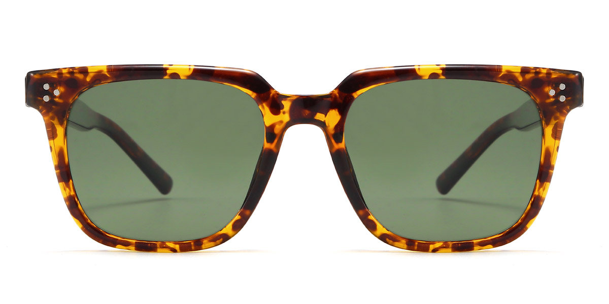 Tortoiseshell Dark Green Erika - Rectangle Sunglasses