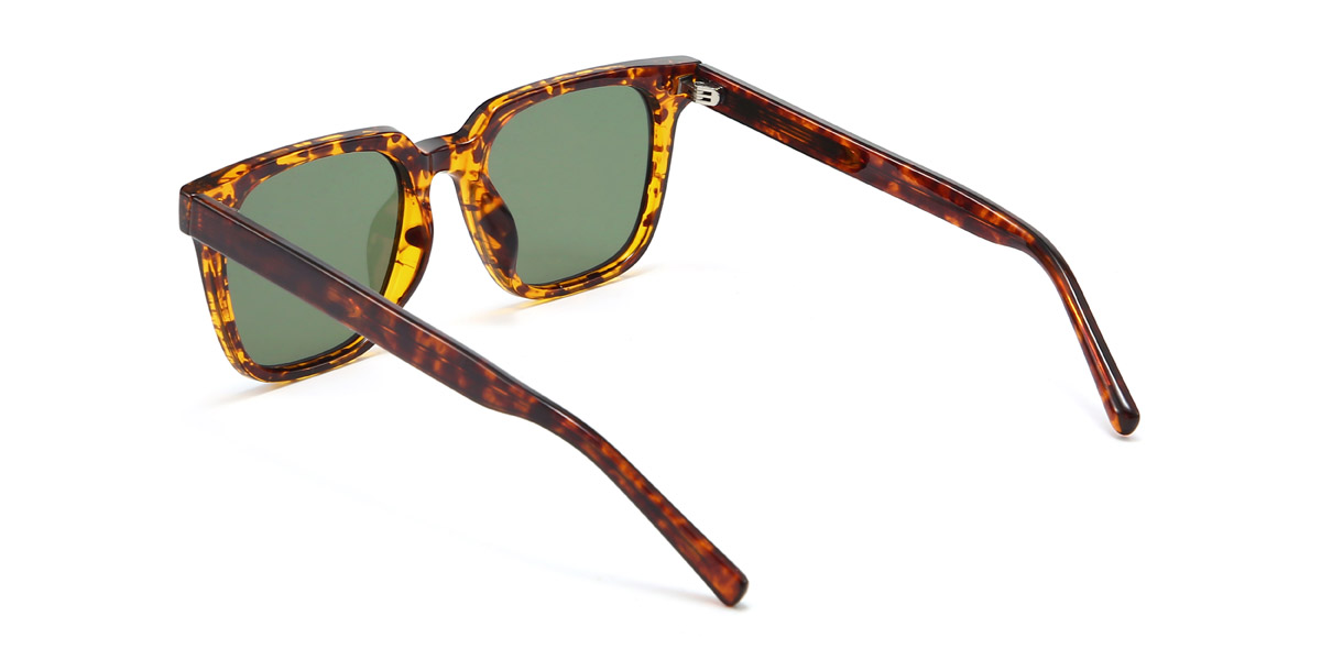 Tortoiseshell Dark Green Erika - Rectangle Sunglasses