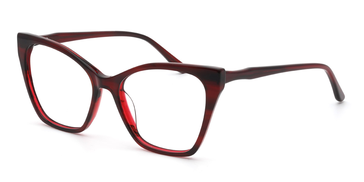 Red Tortoiseshell Michaela Glasses - Square Glasses