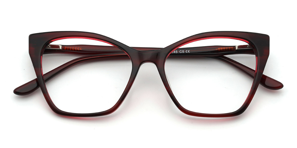 Red Tortoiseshell Michaela Glasses - Square Glasses