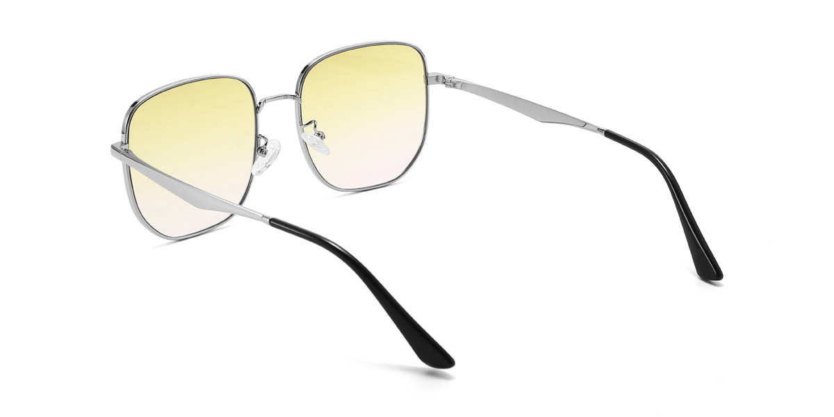 Silver Yellow Noemi - Square Sunglasses