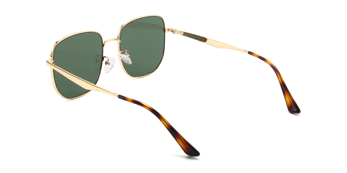 Gold Dark Green Noemi - Square Sunglasses